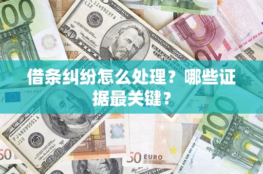 北京借条纠纷怎么处理？哪些证据最关键？